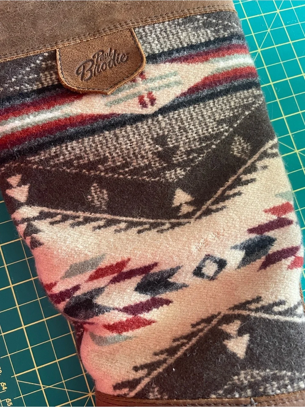 Brown Leather & Aztec Knit Mid-Calf (6) - Picture 9 of 15